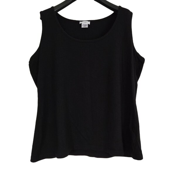 KATE HILL Black Scoop Neck Tank 3X - Picture 1 of 2
